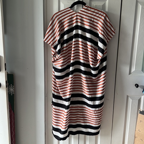 Loft by Ann Taylor Kimono Coverup Off White Black Brown.  Sz XS/S Summer Beach - Picture 2 of 4